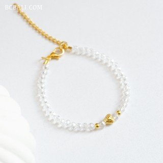 Handcrafted Crystal Beads Bracelet Love Charm Premium Design